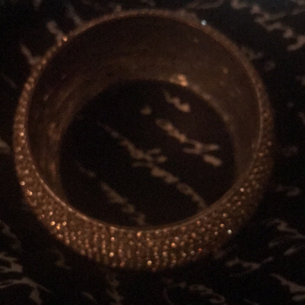 20 Row Gold Rhinestone Bangle Bracelet - Picture 4 of 5